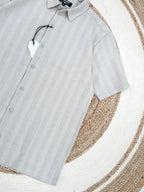 Stripe Cotton sage gray shirt