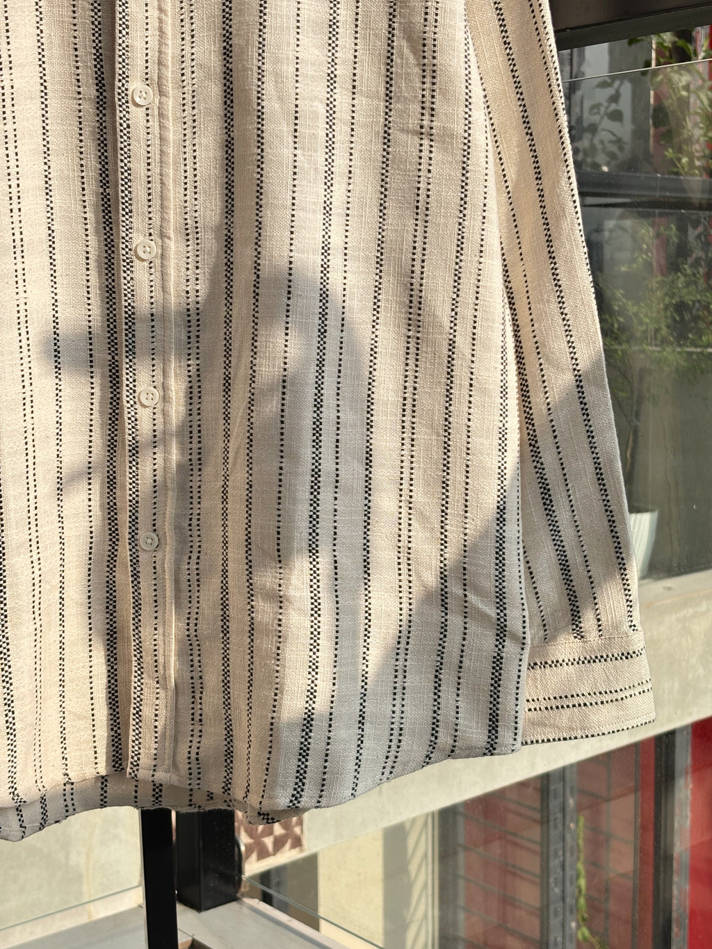 FINIPIQ Classic Striped (Natural Beige) Shirt.🍂