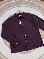 Boxy linen coffee shirt
