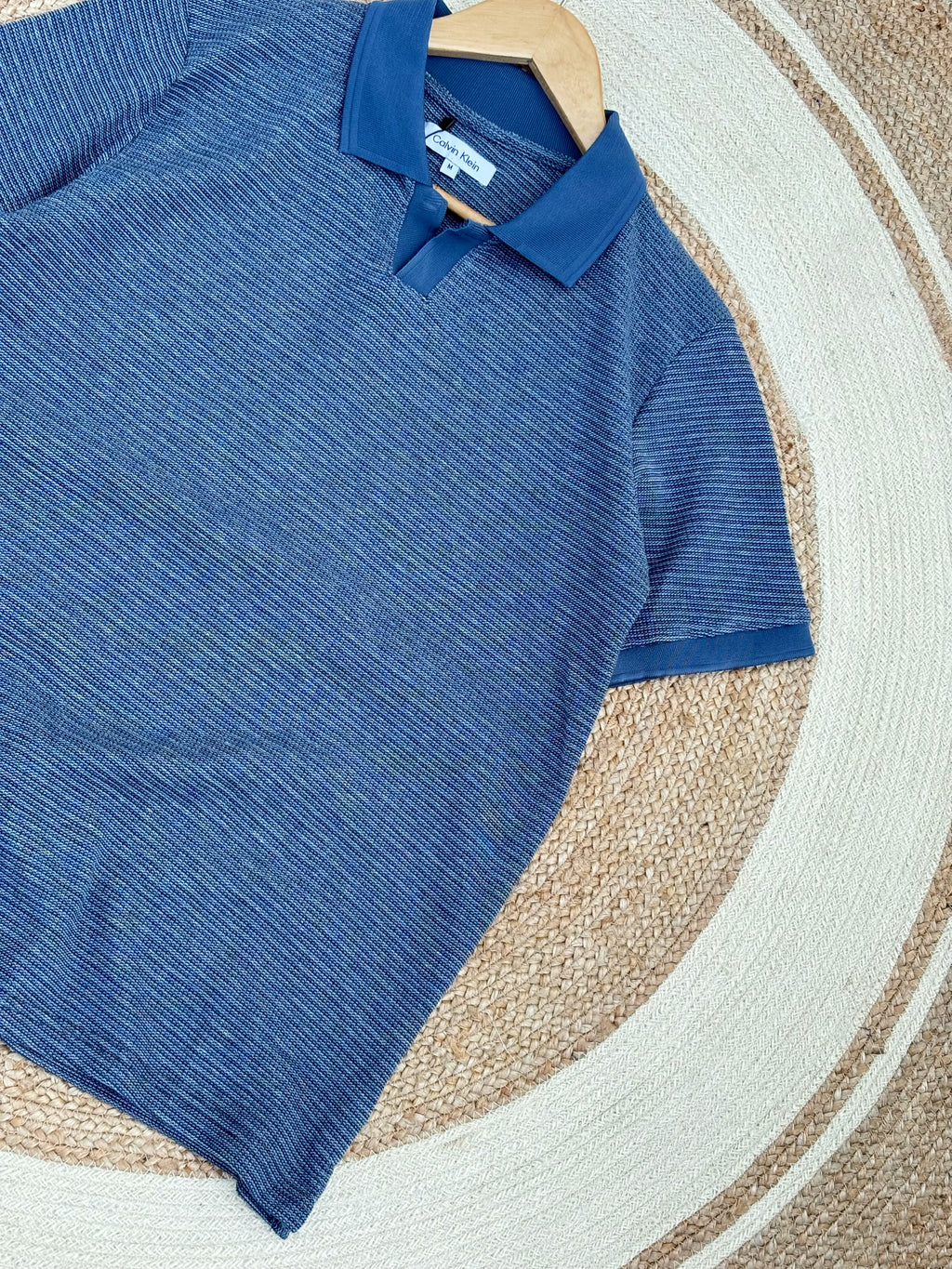 V Neck Polo sky blue