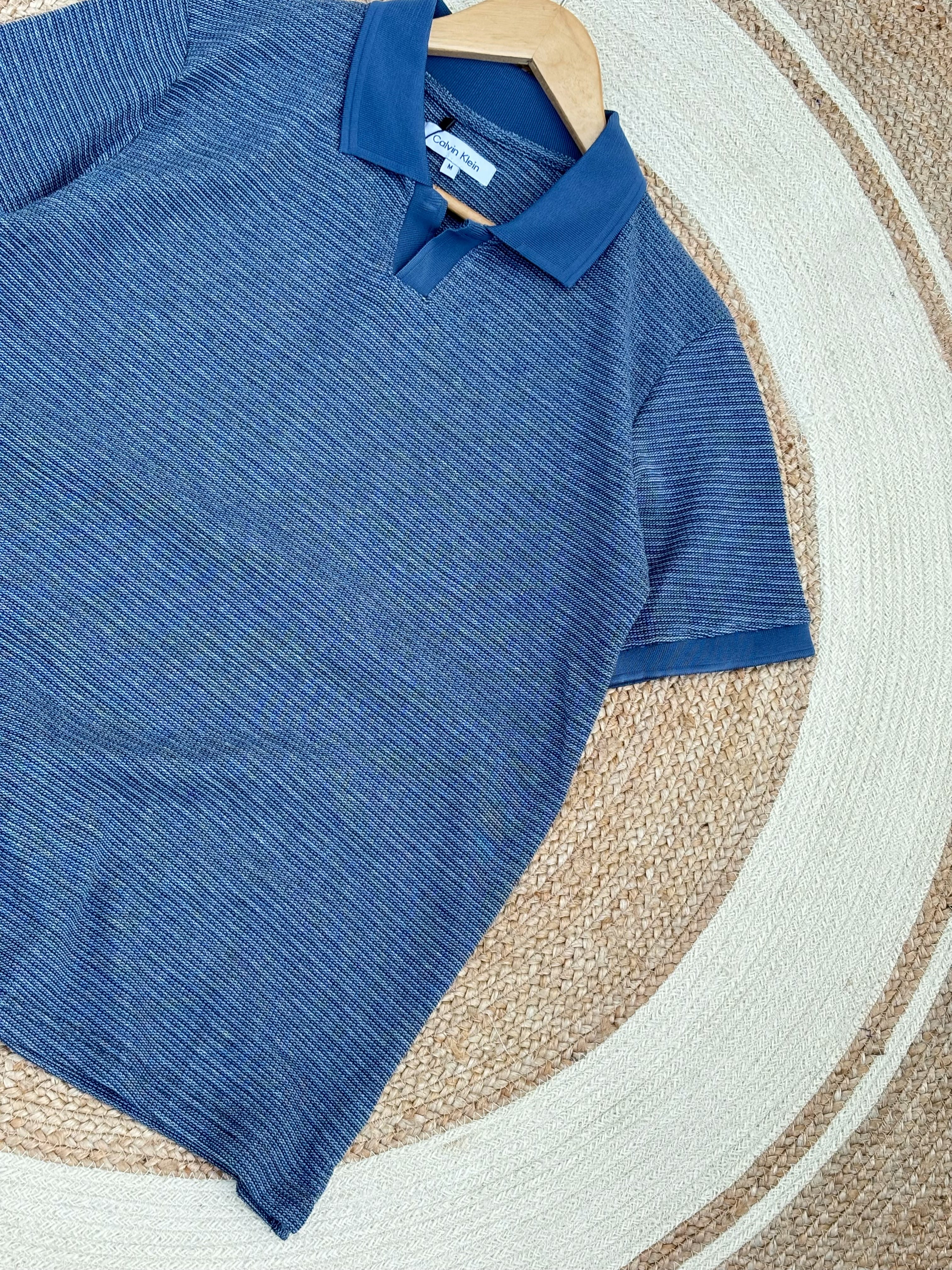 V Neck Polo sky blue