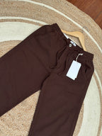 Semi-Baggy Coffee Linen pant