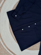 Boxy linen navy blue shirt
