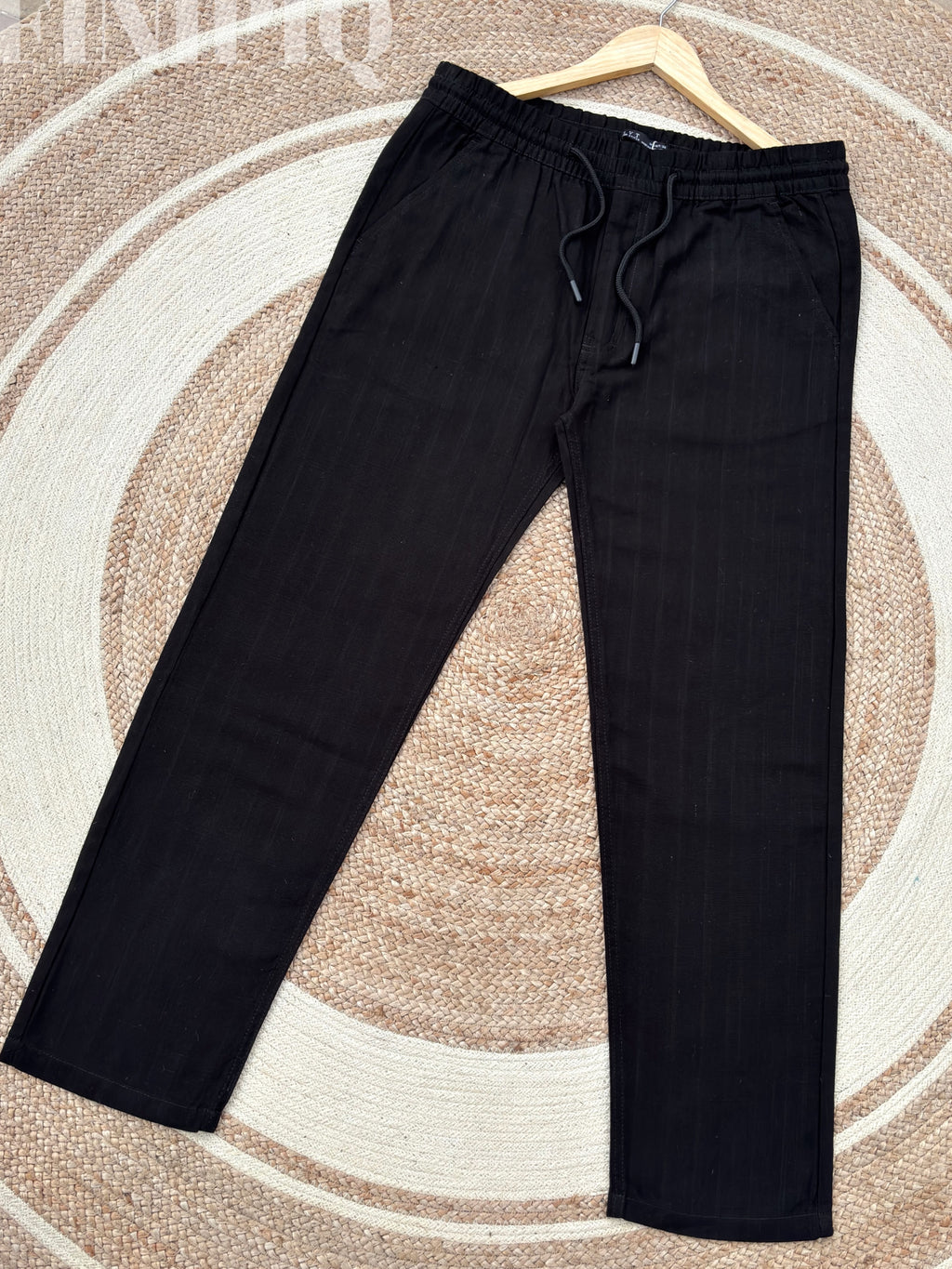 Finipiq- Export Quality Regular fit (Black) Linen pant.