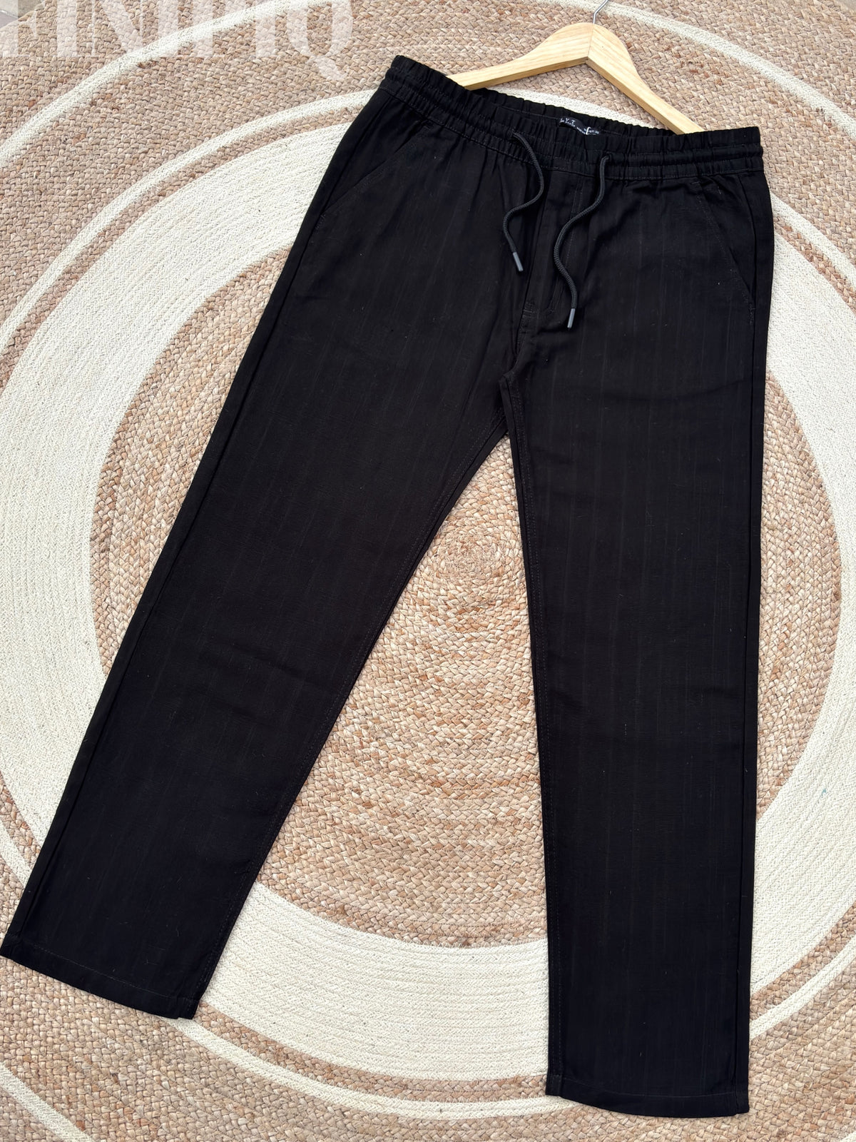 Finipiq- Export Quality Regular fit (Black) Linen pant.