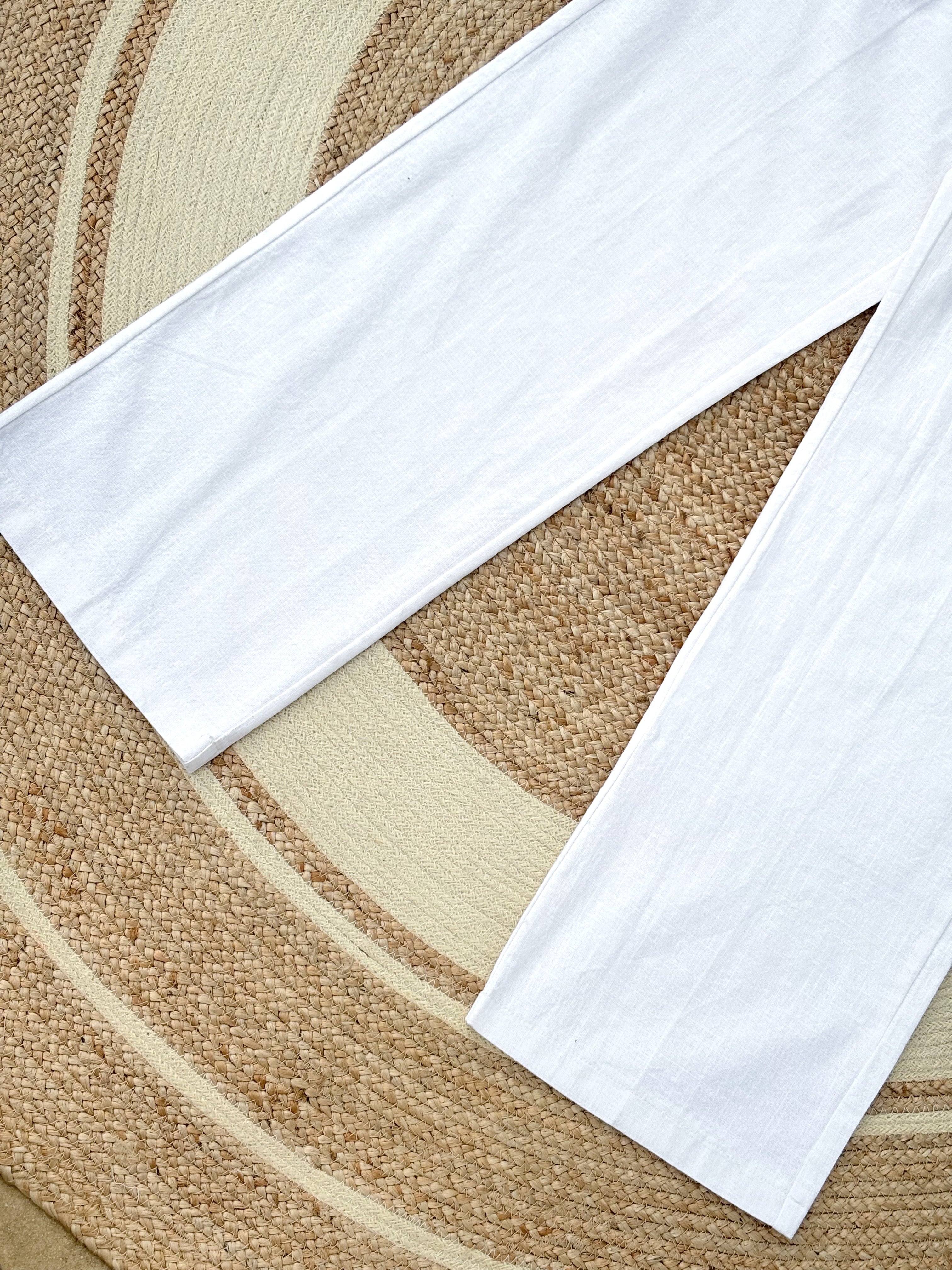 Finipiq Baggy White Linen Pant.🍃