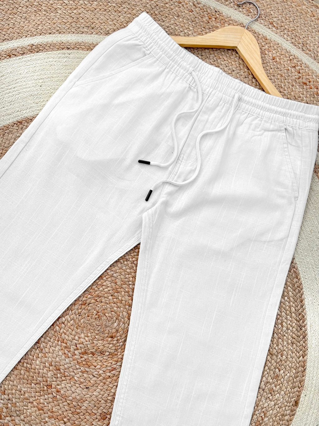 Finipiq- Export Quality Regular fit (White) Linen pant.