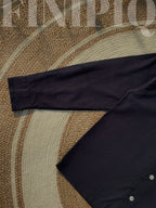 Espresso Fancy Cuban (Navy Blue) Linen Boxy shirt.