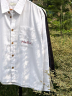 Finipiq (White) Fancy Linen Boxy shirt.🍃