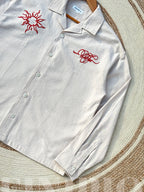 Espresso Fancy Cuban (Off White) Linen Boxy shirt
