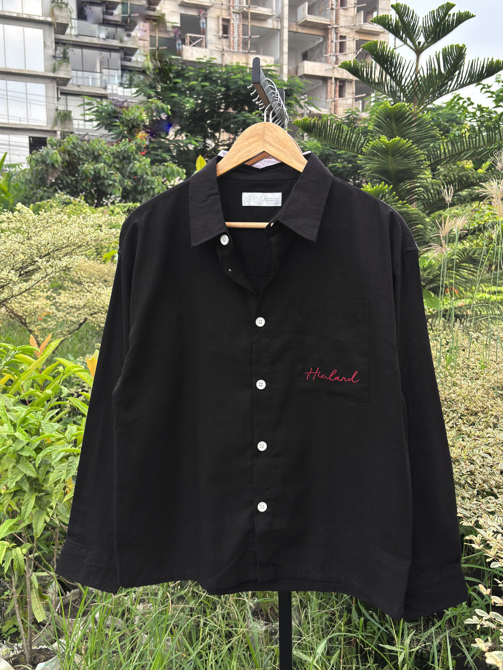 Finipiq (Black) Fancy Linen Boxy shirt.🍃