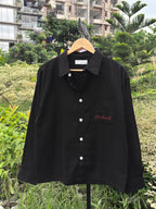 Finipiq (Black) Fancy Linen Boxy shirt.🍃