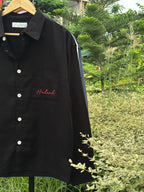 Finipiq (Black) Fancy Linen Boxy shirt.🍃