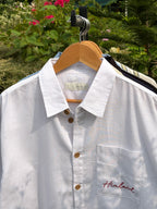 Finipiq (White) Fancy Linen Boxy shirt.🍃