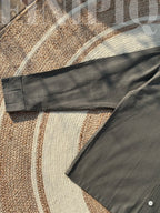 Espresso Fancy Cuban (Dark Olive) Linen Boxy shirt