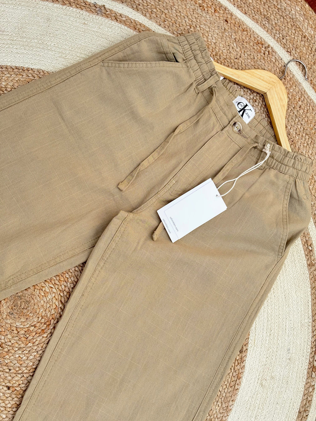 Semi-Baggy Light Olive Linen pant