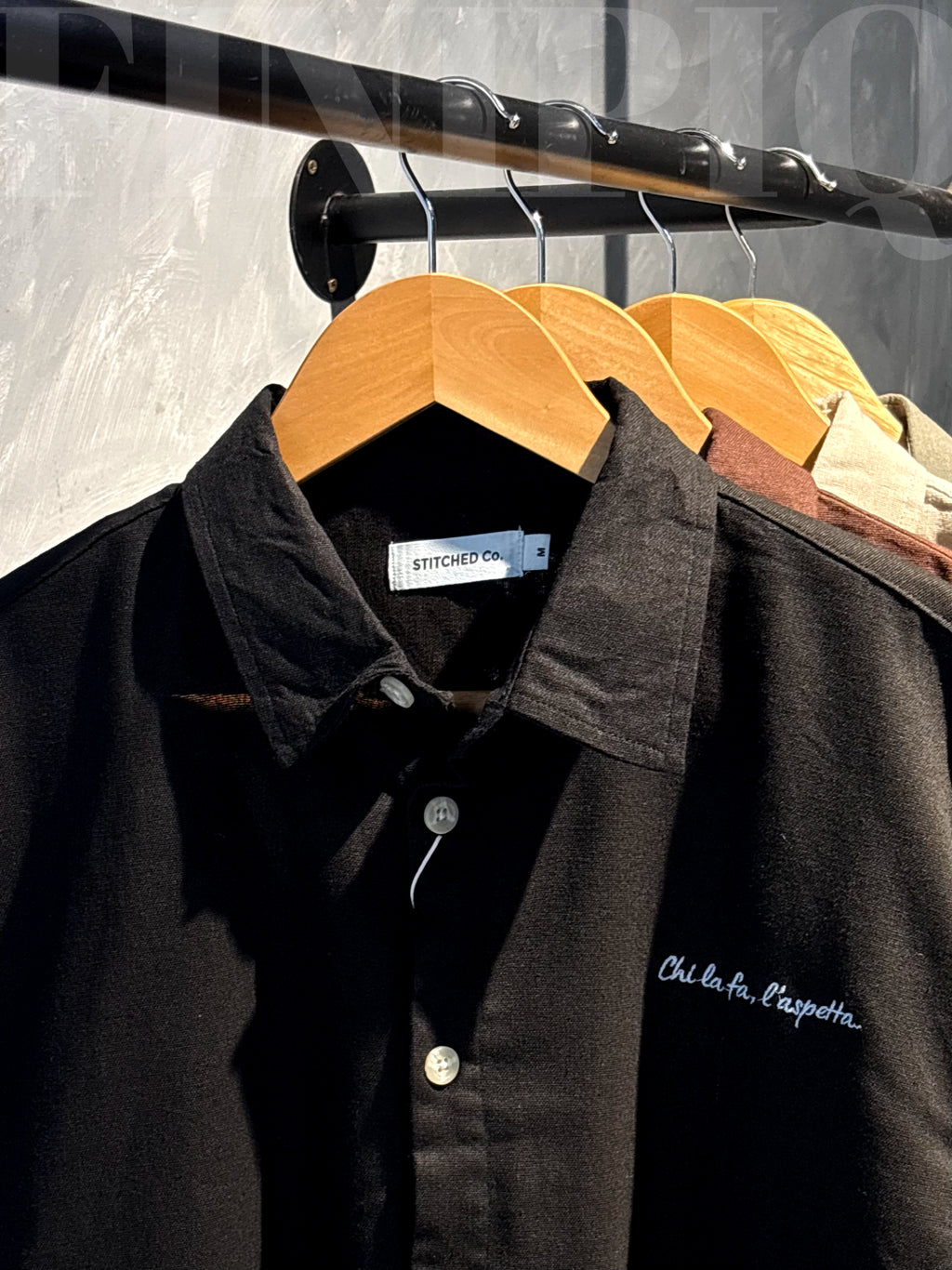 Espresso Black Linen Boxy shirt
