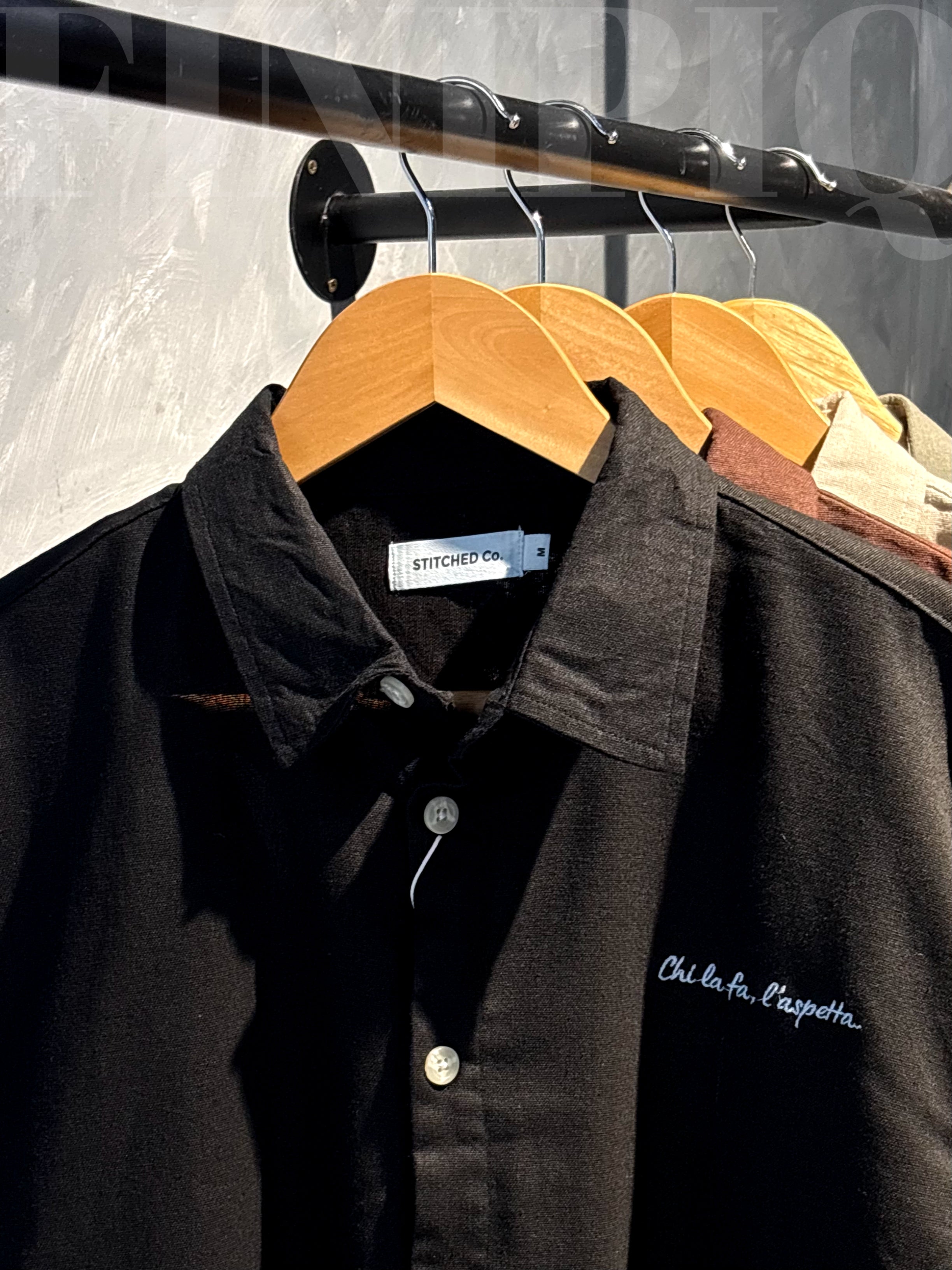 Espresso Black Linen Boxy shirt