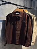 Espresso Coffee Linen Boxy shirt.