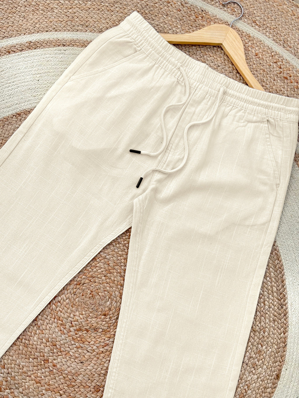 Finipiq- Export Quality Regular fit (Beige) Linen pant.