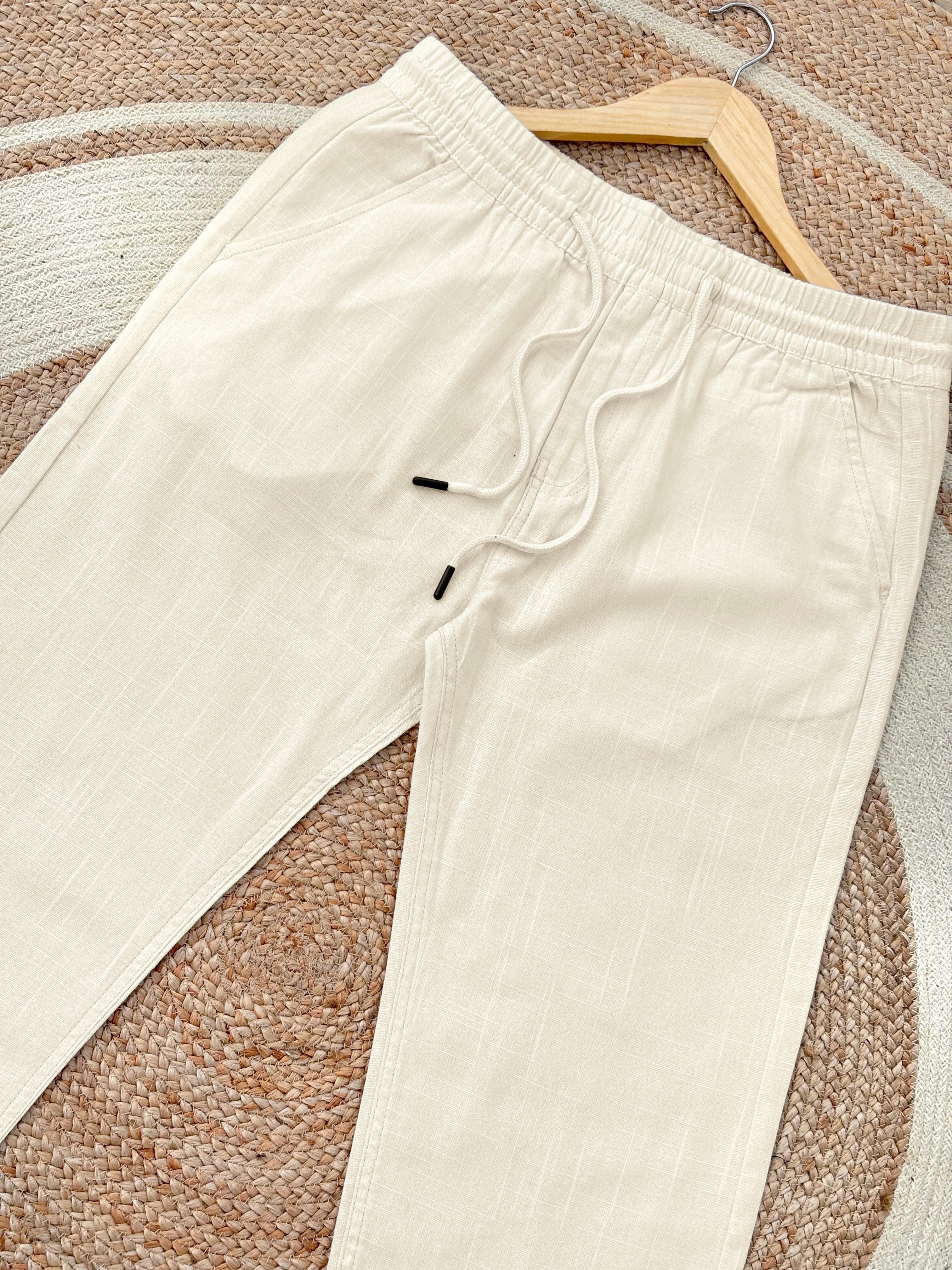 Finipiq- Export Quality Regular fit (Beige) Linen pant.