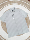 Stripe Cotton sage gray shirt