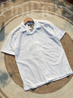 Lace-textured cuban shirt