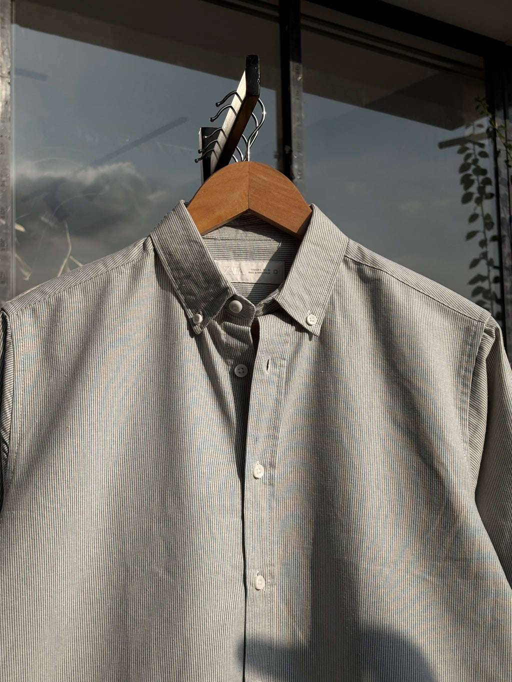 FINIPIQ Classic Striped (Olive strip Grey) Shirt.🍂
