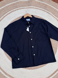 Boxy linen navy blue shirt