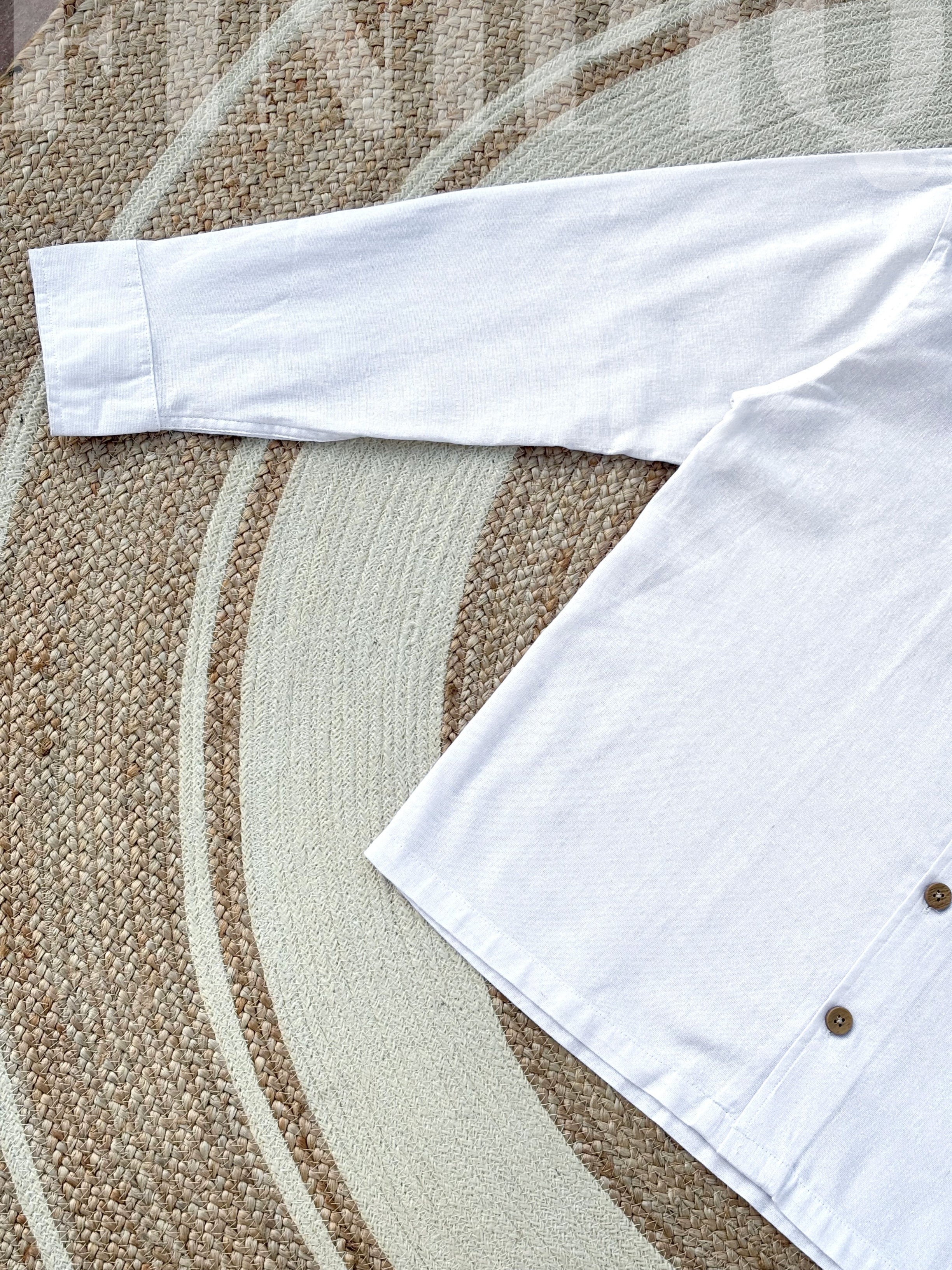 Espresso Fancy Cuban (White) Linen Boxy shirt