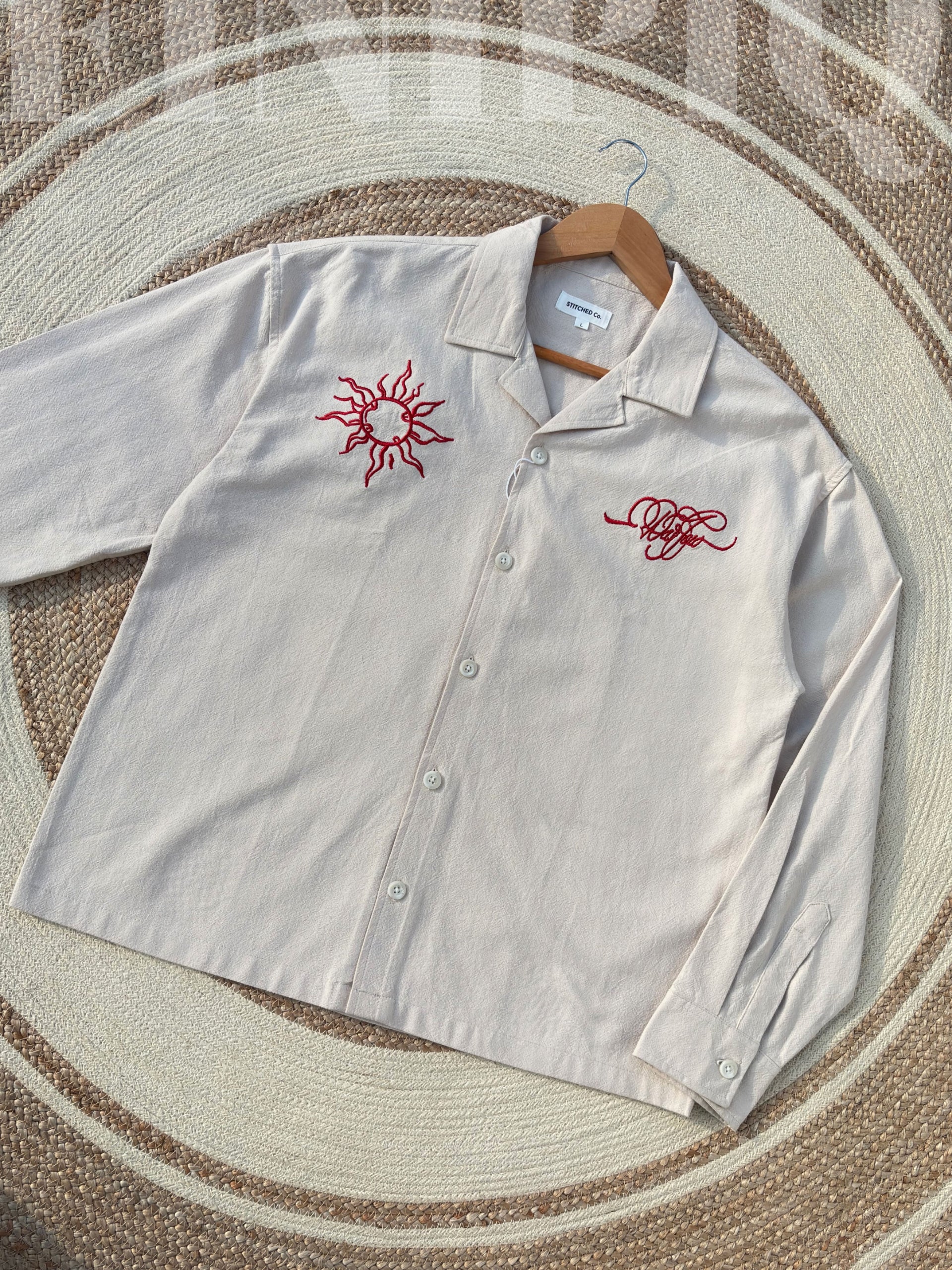 Espresso Fancy Cuban (Off White) Linen Boxy shirt