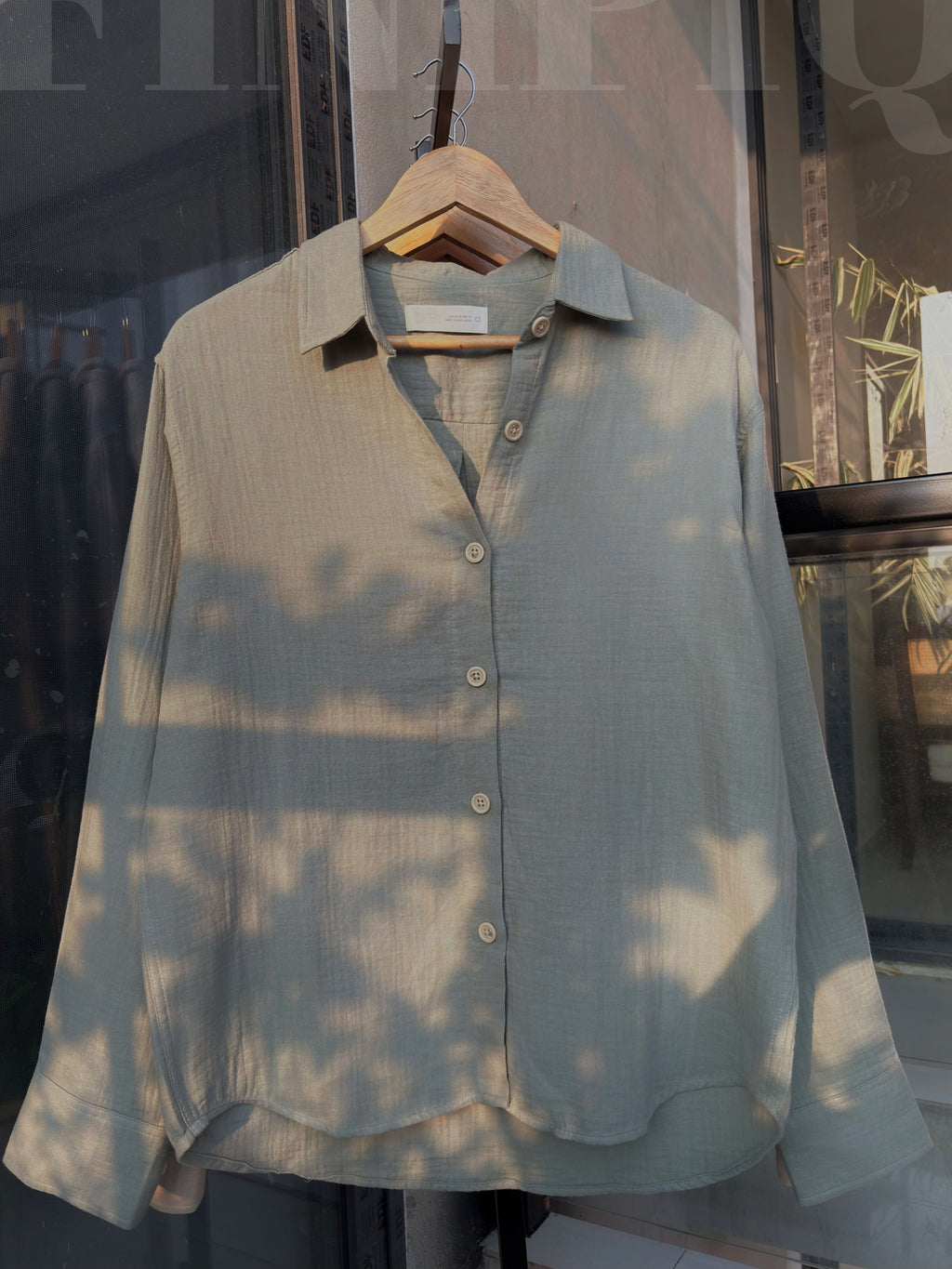 FINIPIQ (Sage olive) Sunday Oversized Shirt.🍃