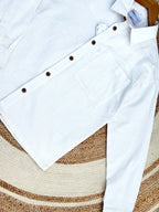 Boxy linen white shirt