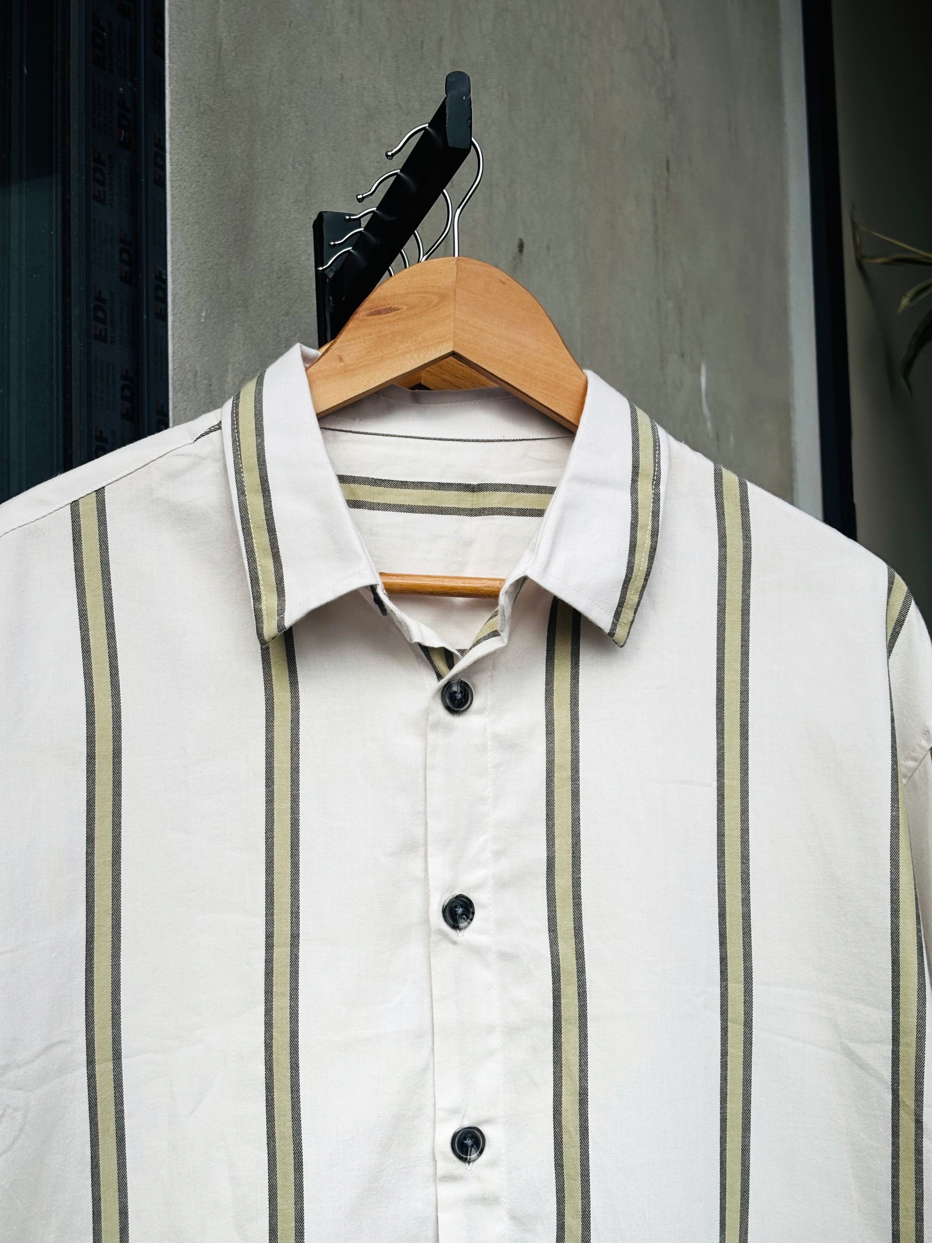 Finipiq Sage Stripe Boxy Shirt.🍃