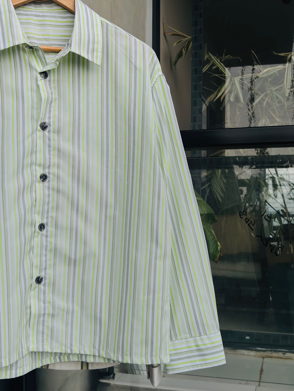 Finipiq Lime Stripe Boxy Shirt.🍃