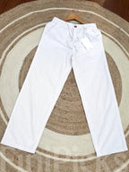 Semi-Baggy White Linen pant