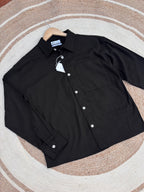 Boxy linen black shirt